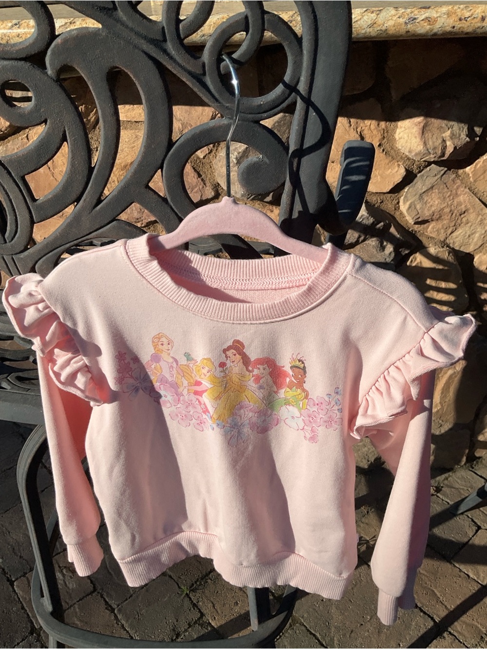 Little Sleepies Disney Princess Garden Pink Ruffle-Sleeve Sweatshirt